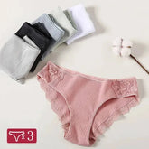 3Pcs Set Women’s Cotton Panties Available in M-2XL Sizes - Himpall
